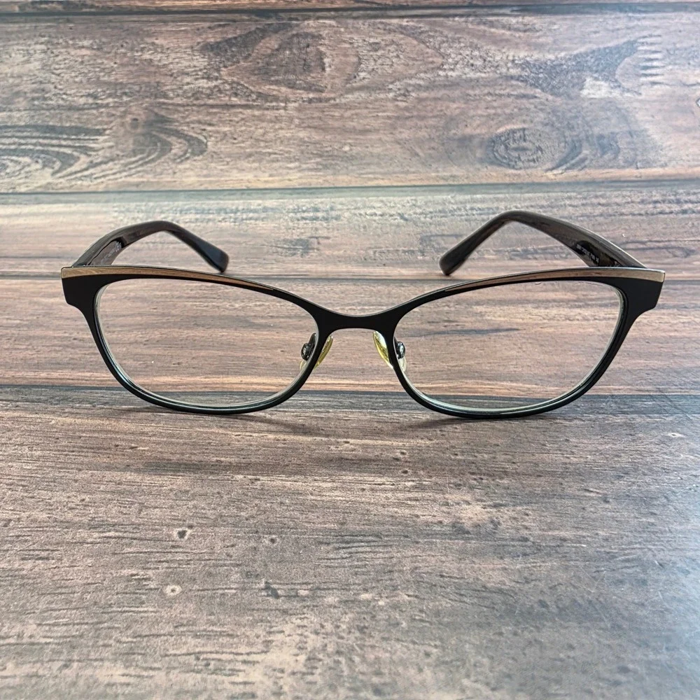 Jimmy Choo JC 147 PWN Black Leopard Cat Eye Eyeglasses Frames‎ Italy 52-16-145